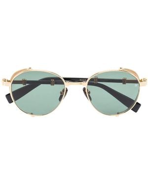 Balmain Brigade Shield-Frame Sunglasses - Green