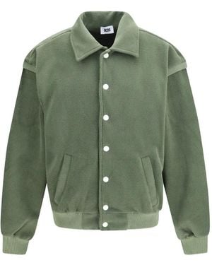 Gcds Logo-Embroidered Bomber Jacket - Green