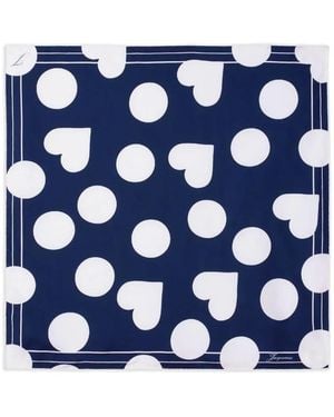 Jacquemus Le Foulard Coeur Polka-Dot Scarf - Blue
