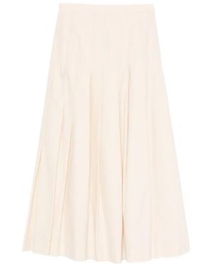 Paul Smith Pleated A-Line Midi Skirt - White