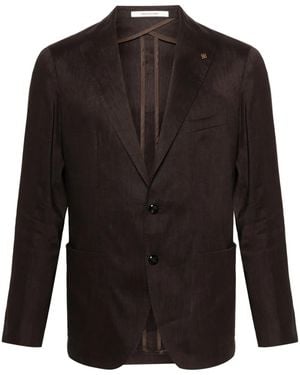Tagliatore Notched-Lapels Single-Breasted Blazer - Black