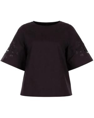 Weekend by Maxmara Floral Wide-Sleeve Blouse - Black