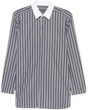 Tom Ford Camisa A Rayas Con Manga Larga - Negro
