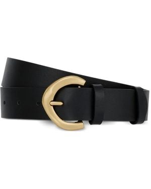 POTAMY Buckle Leather Belt - Black