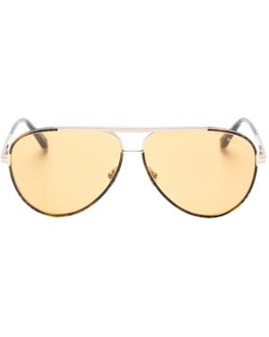 Tom Ford Rupert 02 Pilot-Frame Sunglasses - Natural