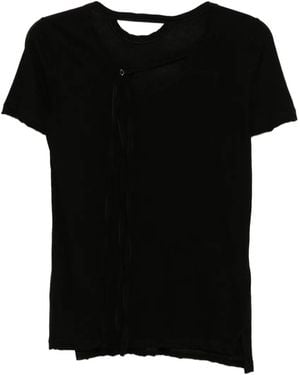 Yohji Yamamoto Tie-Detailing Cotton T-Shirt - Black