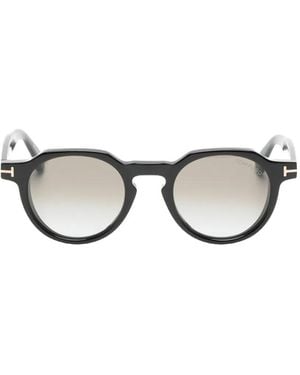 Tom Ford Thomas02 Round-Frame Sunglasses - Black