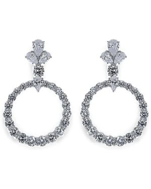 Fantasia by Deserio Small Circle Drop Earrings - White