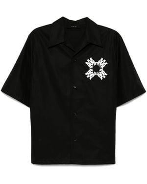 Amiri Cotton Logo Bowling Shirt - Black
