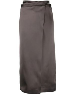 Off-White c/o Virgil Abloh High-Waisted Wrap Midi Skirt - Grey