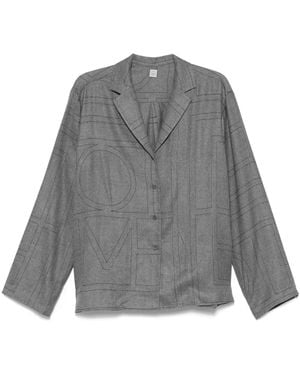 TOTEME Shirt With Monogram - Gray