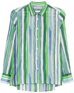 Robert Friedman Striped Long-Sleeve Shirt - Green