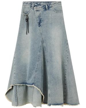 Musium Div. Frayed A-Line Skirt - Blue