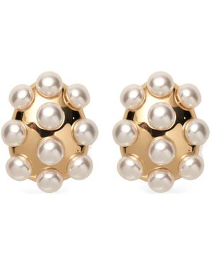 Carolina Herrera Pearl Studded Earrings - Metallic
