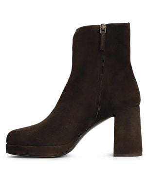 The Seller Suede Platform Ankle Boots - Black