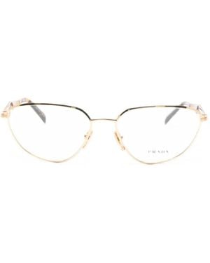 Prada Brille Mit Geometrischem Gestell - Natur