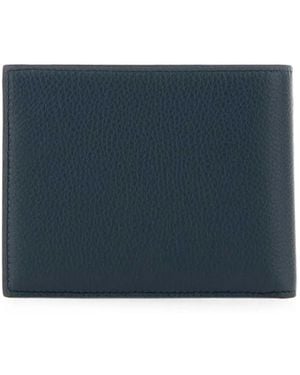 Fendi Logo-Plaque Bi-Fold Wallet - Blue