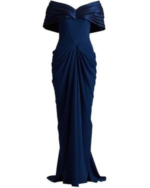 Tadashi Shoji Seraphine プリーツ ドレス - ブルー