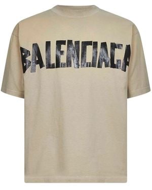 Balenciaga T-Shirt mit Tape-Print - Grau
