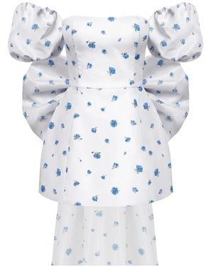 POST MERIDIEM Minikleid Mit Puffärmeln - Weiß