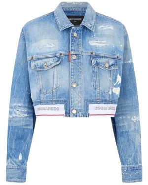 DSquared² Light Wash Denim Jacket - Blue