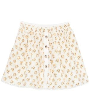 Maje Floral Button A-Line Mini Skirt - Natural