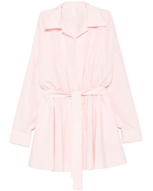 Norma Kamali Belted Flared Mini Dress - Pink