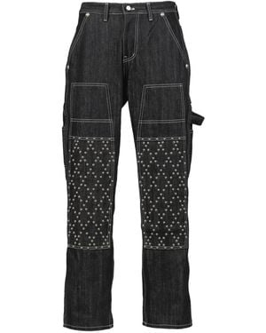 THUG CLUB Jean À Genoux Doublés Et Détails De Clous - Noir