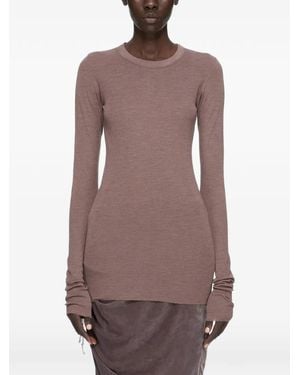 Rick Owens Rib T-Shirt - Brown