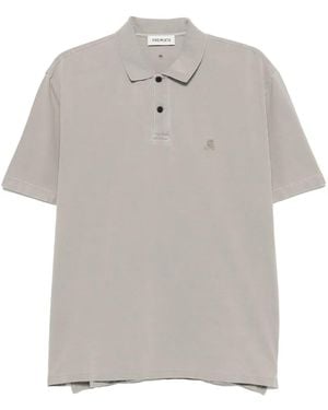 Premiata Logo-Embroidered Short-Sleeve Polo Shirt - Grey