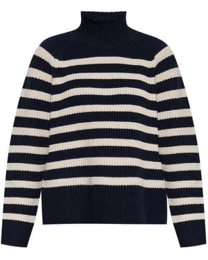 Munthe Striped Cotton-Wool Blend Jumper - Blue