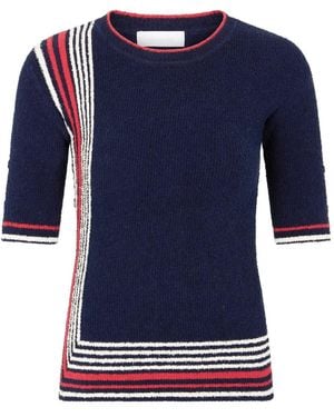 Rabanne Striped Knitted Top - Blue