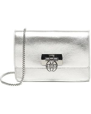 V73 Metallic Effect Chain Shoulder Bag - White
