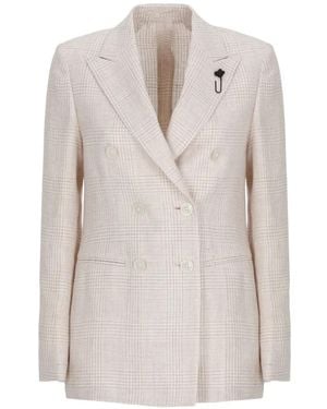 Lardini Double-Breasted Blazer - White