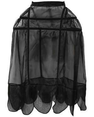 Simone Rocha Mini-Rok Met Gewelfde Afwerking En Vlakken - Zwart