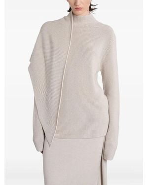 Entire studios Asymmetric Ribbed Knit Jumper - White