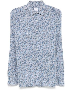 Xacus Floral-Print Shirt - Blue