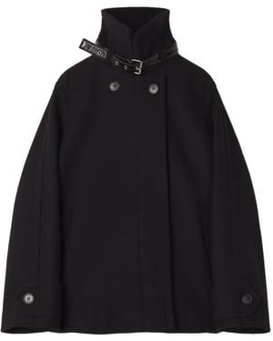 Lanvin Buckled-Collar Double-Breasted Coat - Black