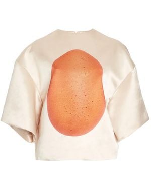 A.W.A.K.E. MODE プリント ブラウス - ホワイト