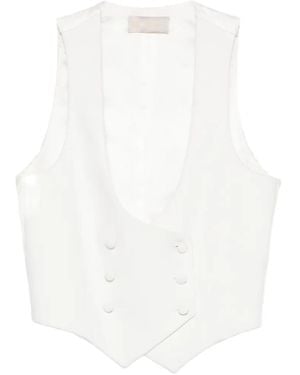 IMROSKA Double-Breasted Top - White