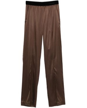 Tom Ford Logo-Embroidered Pants - Brown