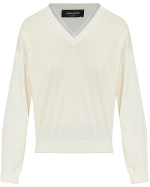 Fabiana Filippi V-Neck Top - White