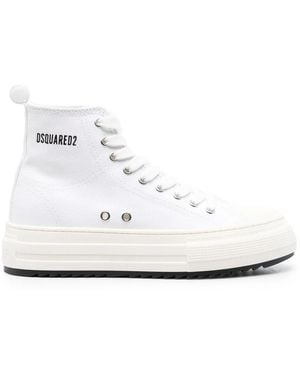 DSquared² Berlin Platform-Sole High-Top Trainers - White