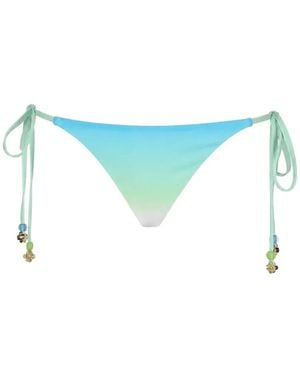 CASABLANCA Gradient-Effect Bead-Embellished Bikini Bottoms - Blue
