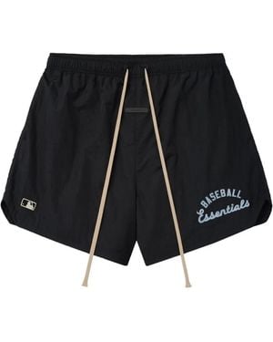 Fear Of God Mlb Logo-Patch Gym Shorts - Black