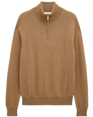 Pringle of Scotland Quarter-Zip Cashmere Jumper - Natural