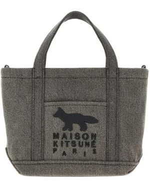 Maison Kitsuné Profile Fox Mini Tote - Black