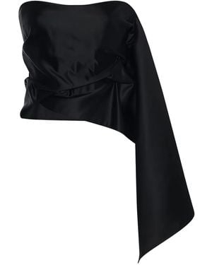 The Row Draped Asymmetrical Top - Black