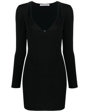 T By Alexander Wang レイヤードネック ドレス - ブラック