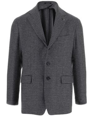 Tagliatore Houndstooth-Pattern Blazer - Gray